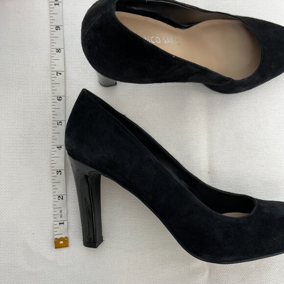 Franco Sarto Black Tawny Suede Pump Heel Women's Size 7 - Picture 15 of 15